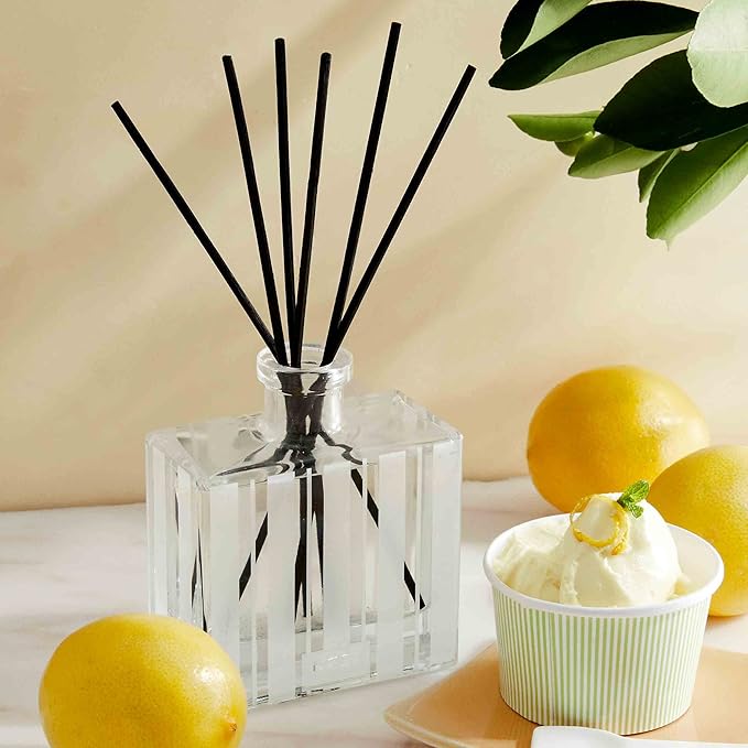 NEST New York Reed Diffuser, Amalfi Lemon & Mint - 5.9 fl oz - Fragrance for Up to 90 Days - Reusable, Refillable Glass Holder - Includes 8 All-Natural Reed Sticks - Flame Free
