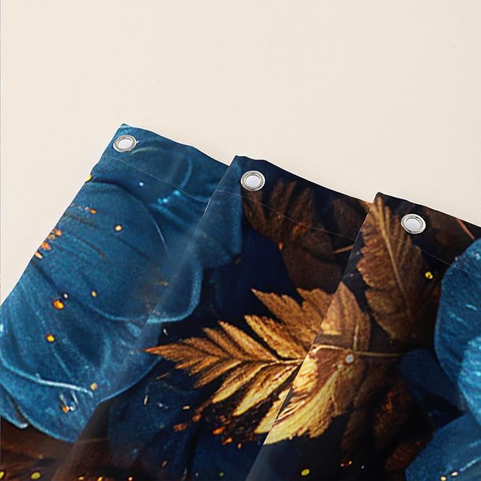 AILONEN Tiger Shower Curtains for Kids Boys,Blue Flower Tiger Bath Curtains,Wild Animal Curtains Polyester Waterproof,72" W*96" H with 12 Plastic Hooks