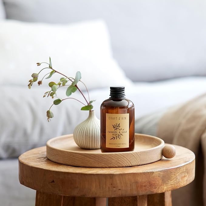 Jasmine & Lily Reed Diffuser Oil Refill | Reed Diffuser Refill for Craft & Kin Diffusers | Long Lasting Home Fragrance - 5.75 oz