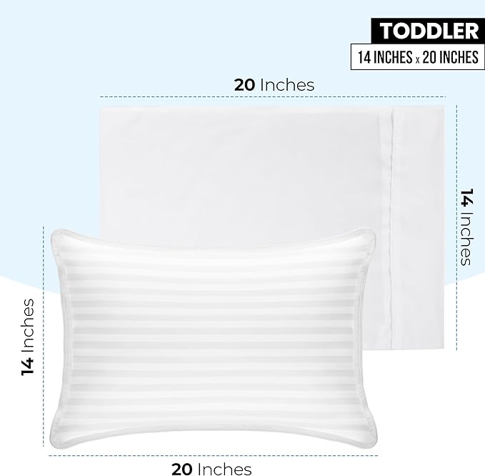 Utopia Bedding Toddler Pillow Cases - 2 Pack - Envelope Closure - Soft Brushed Microfiber Fabric - Shrinkage and Fade Resistant Pillow Covers 14 X 20 Inches (Toddler, White)