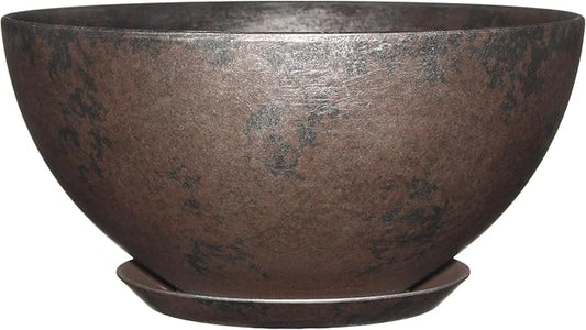 Classic Home and Garden Rosie Modern Planter w/Drainage - Contemporary Planter Bowls - Shallow Round Vases for Small Plants - Versatile Indoor & Outdoor Pots (10” Northern Lights)