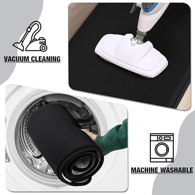 Black Large Bathroom Rugs 36x24, Memory Foam Big Bath Mat Non Slip Washable Shower Rug Soft Absorbent Plush Microfiber Bathroom Floor Tub Bathrug