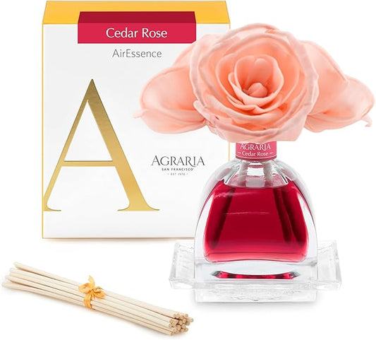 AGRARIA AirEssence Flower and Reed Diffuser Set, Hand Crafted Sola Flower Botanical Home Fragrance Diffuser, Scented Oil Reed Diffuser, Flower and Reed Diffuser Gift Set for All Occasions