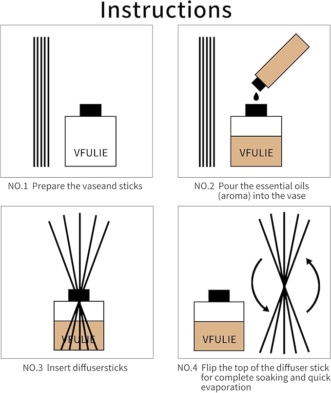 VFULIE 100PCS Reed Diffuser Sticks, 10 Inch Natural Rattan Wood Sticks Essential Oil Aroma Diffuser Sticks Refill Replacement for Aroma Fragrance (Brown)
