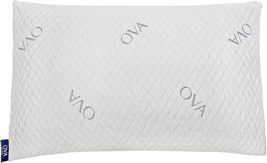 OVA - King Size Tri-blend memory foam hypoallergenic pillow, Cooling cover, Firm or Soft Customizable. Machine washable, 100% Made in The U.S.A. 60 Day Risk free trial! (1 Pack)