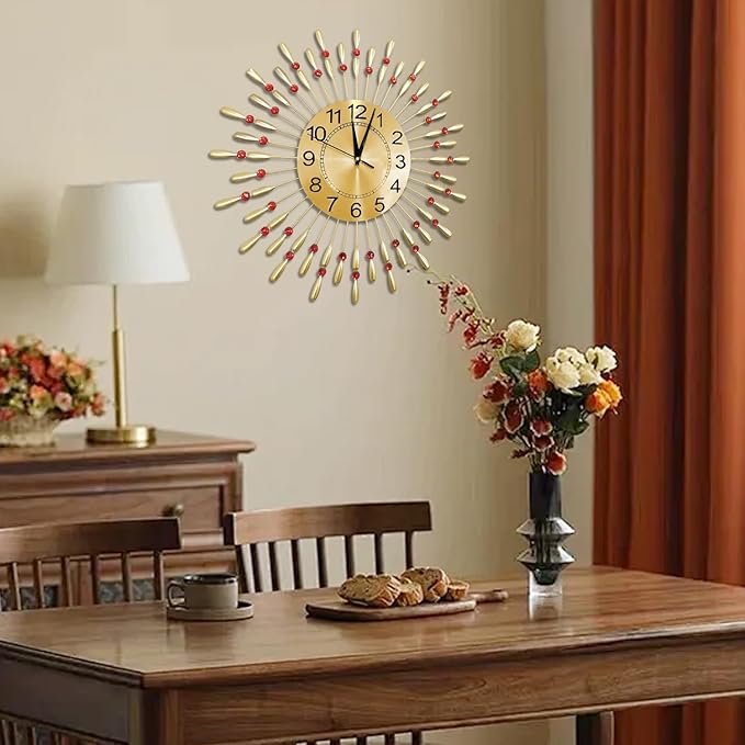 Wall Clock,20inch Decorative Wall Clocks Silent Quality Quartz Battery Operated,Large Wall Clock for Living Room,Kitchen,Home,Bathroom,Bedroom Wall Decor