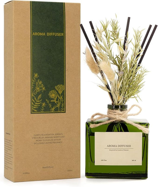 Reed Diffuser Set, 6 fl oz Ebony Rose Scent Diffuser with Sticks, Reed Diffusers for Home Office Decor, Home Fragrance Gift for Men & Women