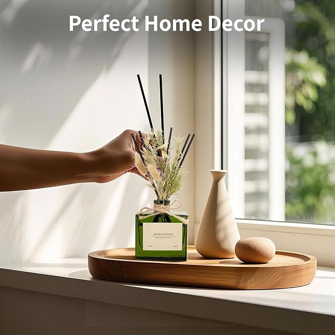 Reed Diffuser Set, 6 fl oz Ebony Rose Scent Diffuser with Sticks, Reed Diffusers for Home Office Decor, Home Fragrance Gift for Men & Women