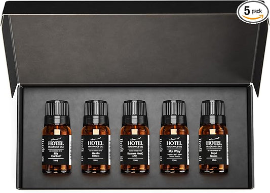 AirScent Hotel Diffuser Oil Gift Set - Buyers’ Best Picks - 10 mL, 0.34 fl oz Hotel Fragrance Oil Gift Set - Inspired by The Ritz Carlton, Westin, Baccarat NYC, My Way and Capri Brezza Scents