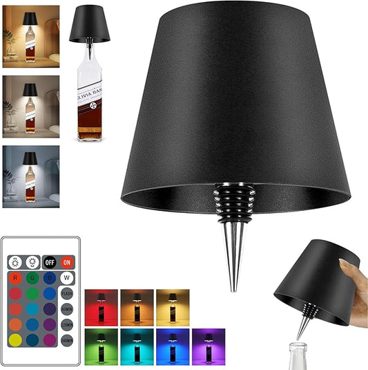 2025 New Wireless Bottle Lamp,RGB LED Bottle Light with Remote(RGB Black, 1pc)