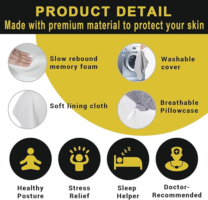 Long Knee Pillow for Side Sleeper Fully Support Thighs and Knees for Sciatica, Back, HIPS, Knees, Joints Pain Relief - Leg Pillow for Sleeping Between Legs Aligns Spine & Relieves Pressure-Large,Gray