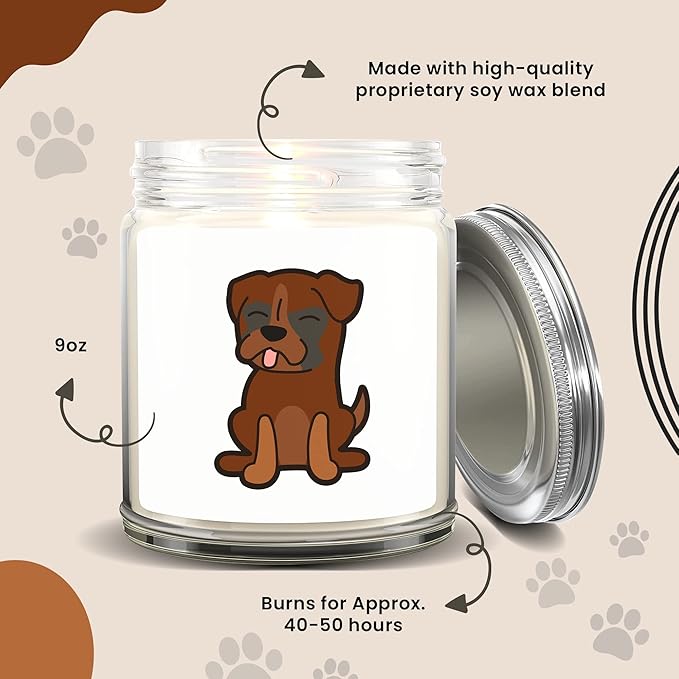 1OAK Lavender Scented Candles - Dog Mom Gifts for Women - Dog Candle - Made in USA (Boxer)