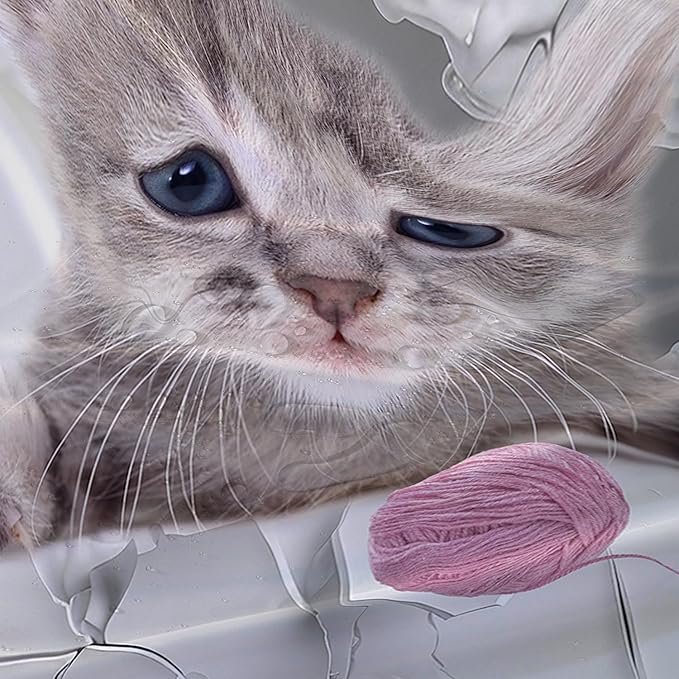 AILONEN 3D Kawaii Cat Shower Curtain, Beautiful Fuzzy Ball Kitten Shower Curtain for Kids Girls Boys Bathroom Decor,Cute Pet Animal Cat Lover Waterproof Shower Curtains Sets with Hooks,60" W*72" H