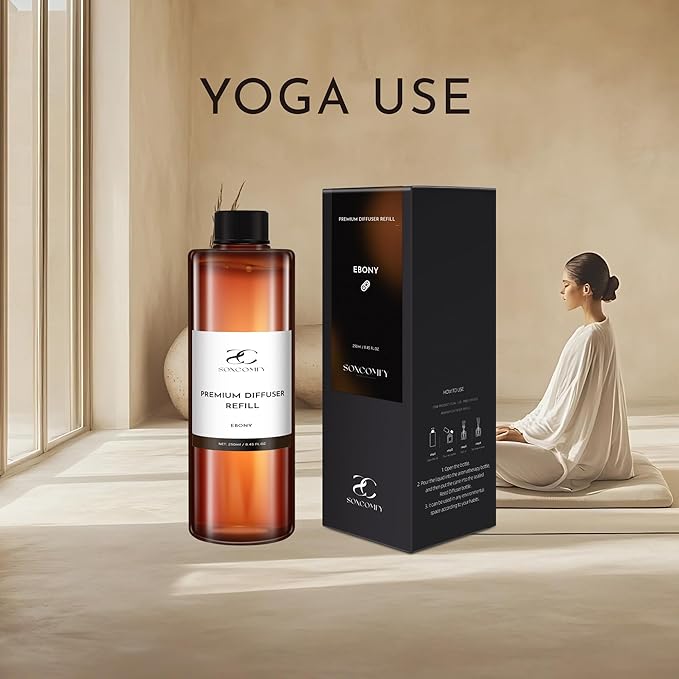 Diffuser Oil Luxury Essential Oils for Diffuser Refill & Air Freshener,Long-Lasting Natural Home Fragrance and Hotel Scent for Diffusers - 8.45 Fl.oz(250ml), Ebony