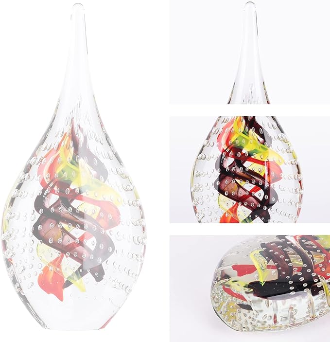 DOVDOV Hand-Blown Glass Sculpture, Stained Creative Glass Art Collection Statue, Unique Mediterranean Decorative Glass, Suitable for Office, Bookshelf, Living Room Coffee Table, Mantelpiece Filling