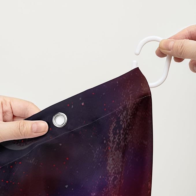 AILONEN 3D Snake Shower Curtain for Boys,Flame Fire Planet Snake Bath Curtain for Bathroom Decor,Safari Animal Polyester Waterproof for Shower, 72" W*96" H with 12 Plastic Hooks