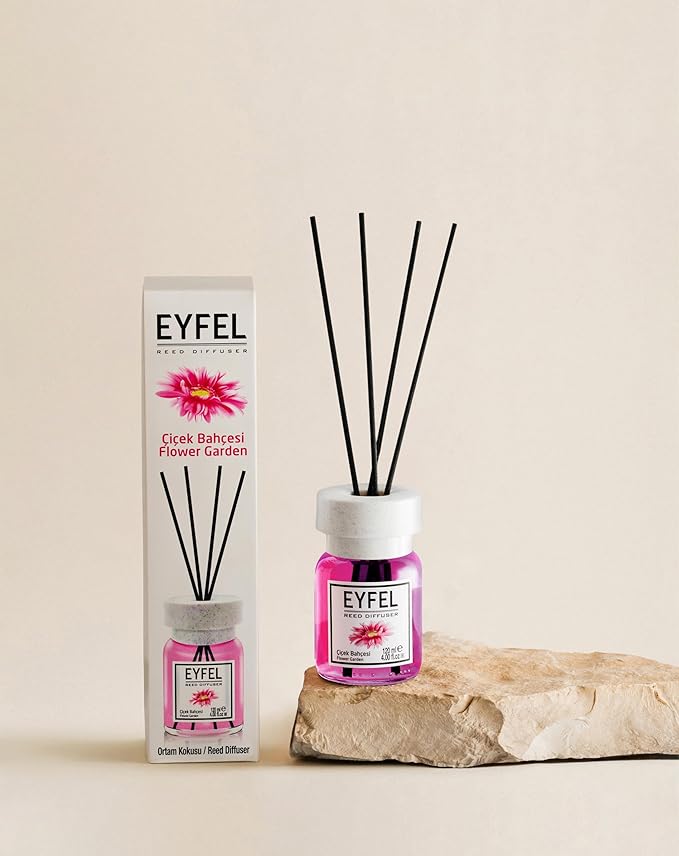 EYFEL Reed Diffusers for Home – Flower Garden Reed Diffuser Set 4.05 fl oz Oil Diffuser Sticks, Bathroom Diffuser, Home Fragrances, Scented Sticks, Home Décor