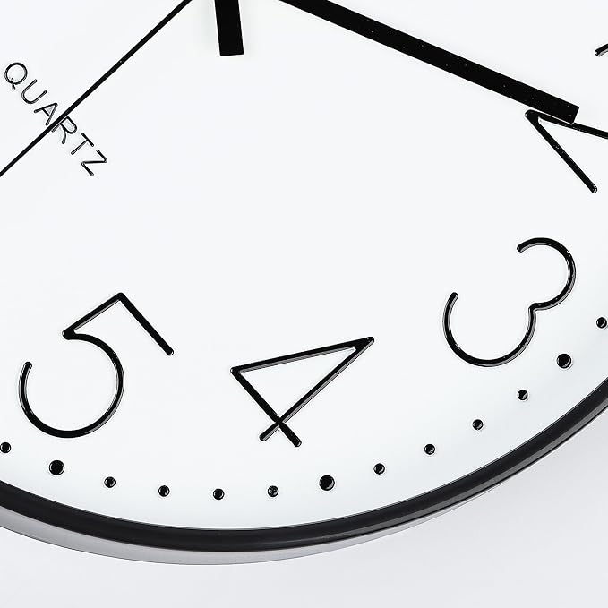 Lafocuse 12 Inch 3D Numbers Silent Black Wall Clocks Battery Operated, Analog Wall Clock for Living Room Decor, Reloj de Pared Modern Decorative Kitchen Wall Clock for Bedroom Home Office