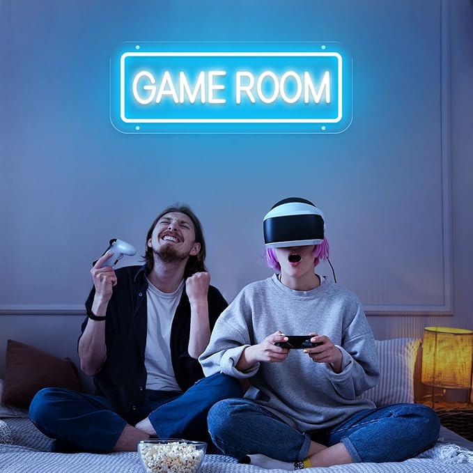 Game Room Neon Sign for Game Wall Decor Led Neon Light with USB Powered Teen Boy Children Bedroom Bar Party Gaming Room Accessories and Decor Neon Signs Custom, 15.7 x 5.9 Inch