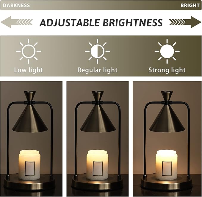 Candle Warmer Lamp with Timer Dimmer, Birthday Gifts for Women Mom, House Warming Gifts New Home Room Decor, Plug-in Operated Wax Melt Warmer for Scented Jar Candles with 2 Bulbs