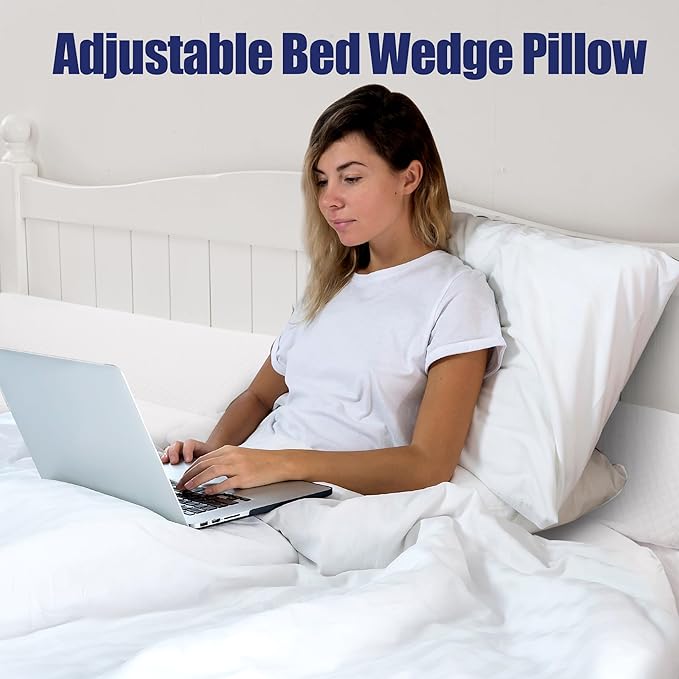 HOMBYS Wedge Pillow Headboard for Bed Gap,Foldable Bed Wedge Gap Filler Twin Size,Matterss Gap Filler,Multi Functional Bed Crack Pillow, Fill The Gap (0-7") Between Your Headboard and Mattress,White