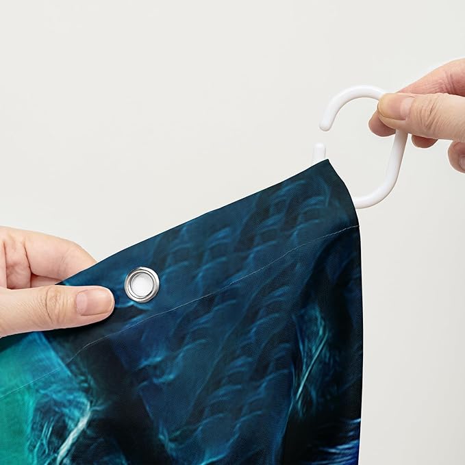 AILONEN Wolf Shower Curtain,Evening Moon Wolf Bath Curtain Gifts for Kids Boys Girls,Safari Wolf Polyester Waterproof with 12 Plastic Hooks 48" W*72" H