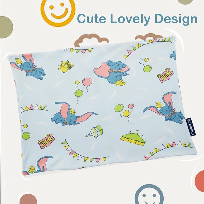 Moonrite 13Ã18 Toddler Pillow with Pillowcase,100% Cotton Toddler Pillows for Sleeping,Soft Breathable Washable Small Toddler&Kid Pillow for Bed,Mini pillow,Better Naps at Preschool