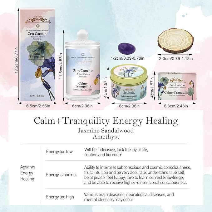 APSARAS Calm+Tranouility Scented Candles, Jasmine Sandalwood Aromatherapy Spring Candle Sets for Women Gift for Bathroom, Jar Non Toxic Soy Candles for Home Scented, 36 Hours Burn Time