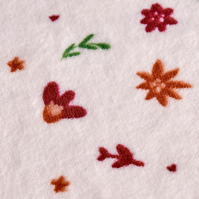 DaysU Plush Flannel Sherpa Baby Blanket for Girls Boys, Portable Reversible Soft Micro Fleece Baby Crib Throw Blanket with Flower Print for Newborn and Nursery, Floral, 30"x40"