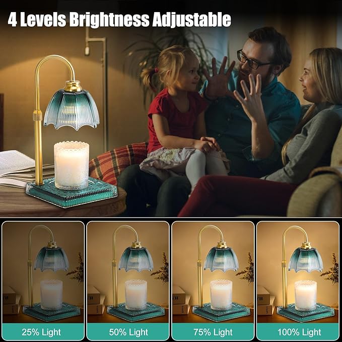 Candle Warmer Lamp with Timer - Electric Candle Wax Melt Warmer with Adjustable Height and Dimmer for Scented Wax, Homer Décor and House Warming Birthday Gifts for Women Mom