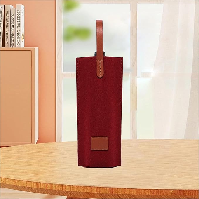 Daphilly Wine bags, 2 bottles wine gift bag for wine bottles, felt high grade wine gift bag for birthday, baby shower, wedding, graduation, Christmas and Thanksgiving (burgundy)