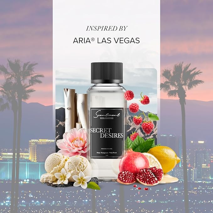 Secret Desires Hotel Diffuser Oil | Aromatherapy Fragrance | Inspired by ARIA® Las Vegas | Notes of Lemon Crème, Raspberry, Pomegranate & Peony (120 mL)