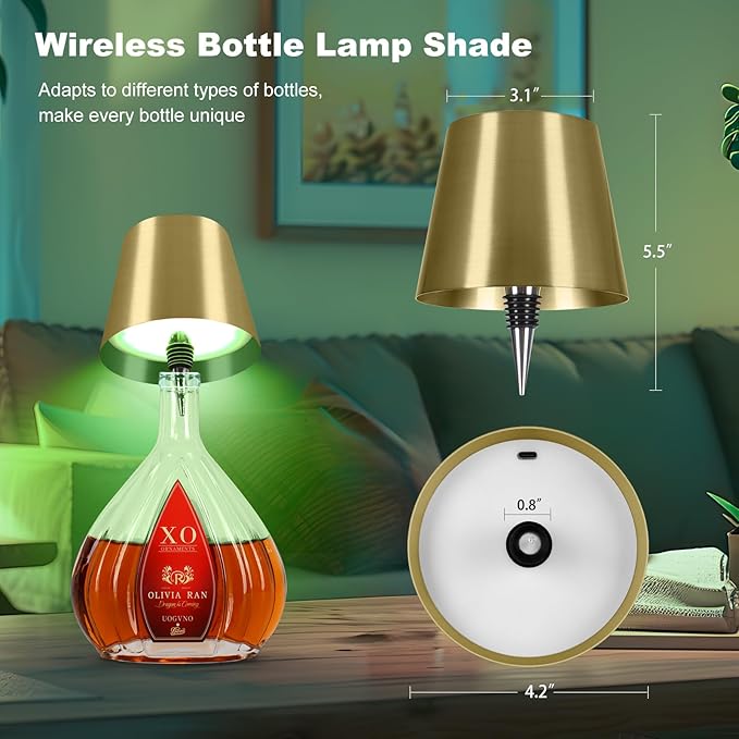 2025 New Wireless Bottle Lamp,RGB LED Bottle Light with Remote(RGB Gold Plating, 1pc)