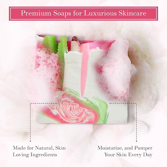 FinchBerry Season of Soap Gift Set - Handmade Seasonal Soaps - Cleanse & Moisturize with Olive, Shea Butter & Coconut Oil - Ideal for All Skin Types & SPRING Gifting, Pack of 6 (4.5 oz Each)