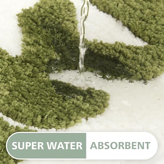 Irregular Get Naked Bath Mat - Funny, Cute Green Sage Rugs, 31" x 18" Non-Slip