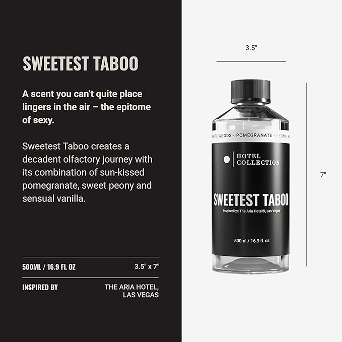 Hotel Collection - Sweetest Taboo Essential Oil Scent - Luxury Hotel Inspired Aromatherapy Scent Diffuser Oil - Decadent Citrus, Juicy Berries, & Floral Peony - for Essential Oil Diffusers - 500mL