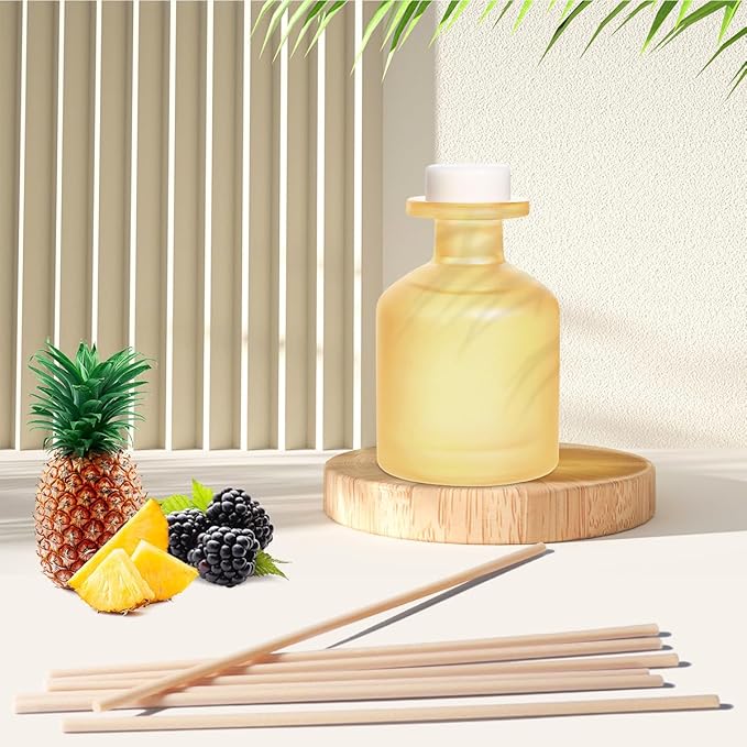 Reed Diffuser - BlackBerry Pineapple 3.38oz (100ml) 1 Pack Essential Oil Reed Diffuser Set with 8 Sticks, Long Lasting Fragrance for Home, Bathroom, Bedroom, Room, Decor