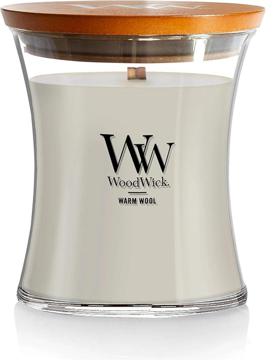 WoodWick Medium Hourglass Candle, Warm Wool, 9.7 oz
