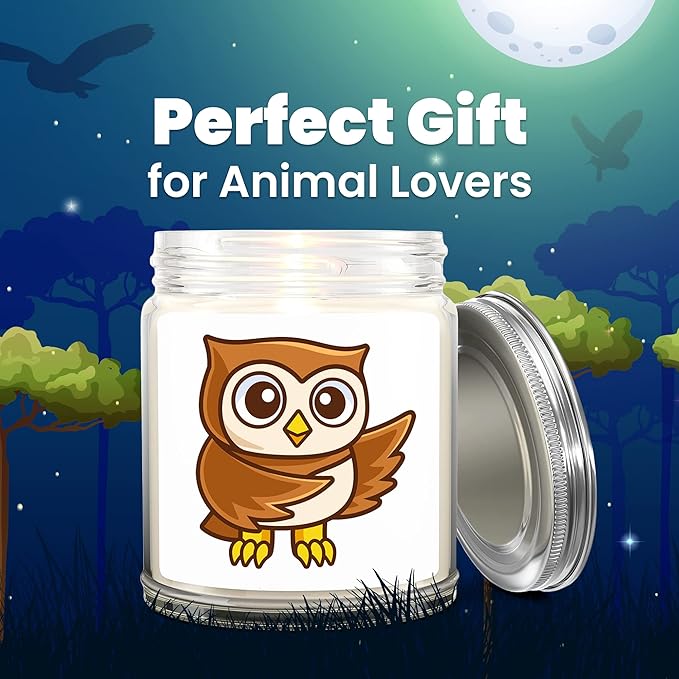 1OAK Lavender Scented Candles - Owl Candle - Owl Themed Gifts for Women - Made in USA