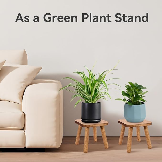 Solid Wood Stool Wooden Step Stool for Adults Small Wooden Stool Square Stool Sitting Stool Legs Detachable for Kitchen Bathroom Living Room (9.32High)