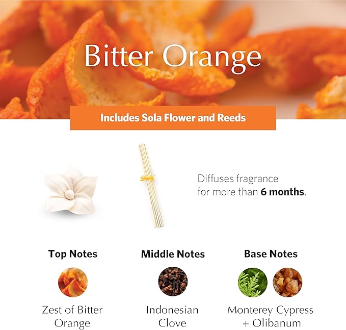 AGRARIA PetiteEssence Flower and Reed Diffuser Set, Hand Crafted Sola Flower Botanical Home Fragrance Diffuser, Scented Oil Reed Diffuser, Flower and Reed Diffuser Gift Set for All Occasions