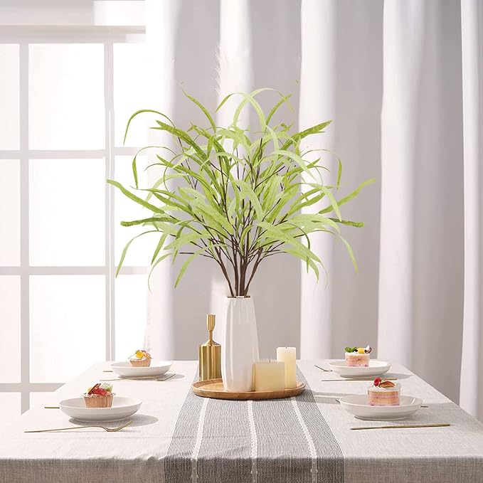 6pcs Artificial Greenery Stems 27.5" Artificial Spring Faux Greenery Stems Plants Fake Greenery Branches for Flower Arrangement Bouquets Floral Vase Wedding Decor