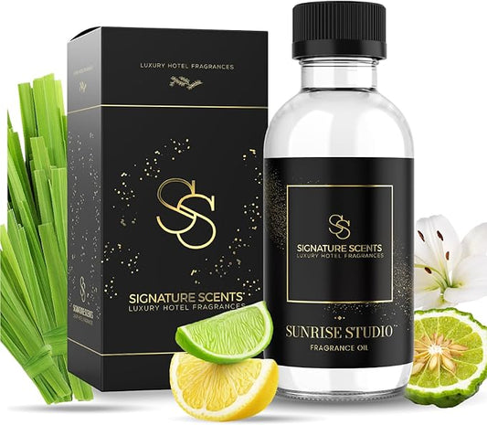 Luxury Hotel Diffuser Oil for Hotels and Homes - Aromatherapy Oils for use with an Essential Oil Diffuser at Home - Fragrance-Scent Diffuser Oil Blend (Sunrise Studio) 4.05fl oz (120ml)