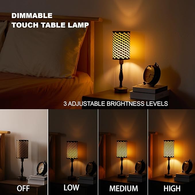 UMEXUS Rechargeable LED Cordless Lamp with Dimmer, Small Battery Operated Lamp, Touch Outdoor Patio Table Light, Living Room Side End Table Entryway Bedside Ambient Lighting Antique Bronze