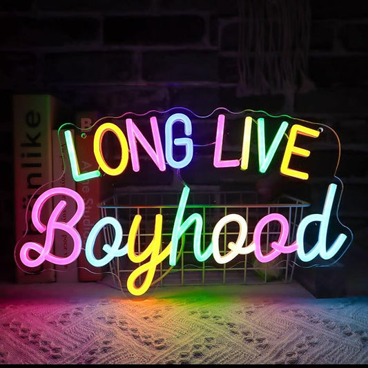 Long Live Boyhood Led Neon Light for Boys Room Playroom Bedroom Birthday party Wall Decoration