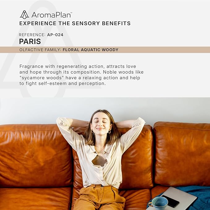 Aromaplan Hotel Scents Paris 5 Fl Oz (148ml), Home Luxury Aroma & Hotel Fragrance Diffuser Oil- Hotel Diffuser Oil for Aromatherapy- USA Made, Bigger Bottle, Bolder Aroma & Longer Lasting
