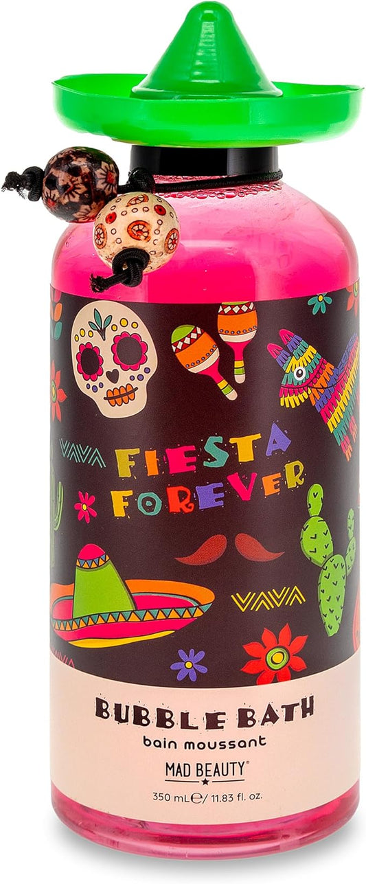 MAD Beauty Fiesta Forever Bubble Bath – Pineapple & Lime Scent (Lemon), Sobrero Cap, Mexican Style, Sugar Skull, Relaxing Bubble Soak, Fun Gift for Women and Men