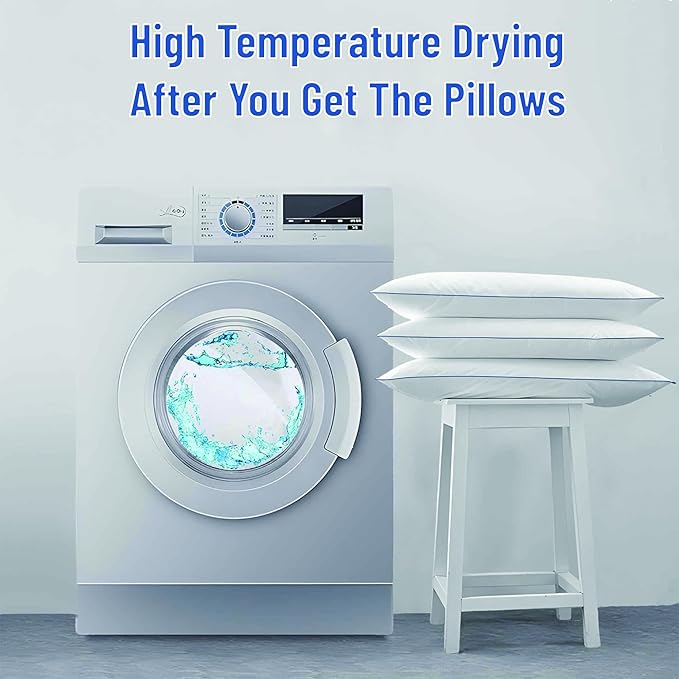 SILUI Extra Flat Soft Thin Pillows Standard Size Set of 4 Pack Bed Pillow with Down Alternative Fill for Side Back Stomach Sleepers, 20x26 Inches, White