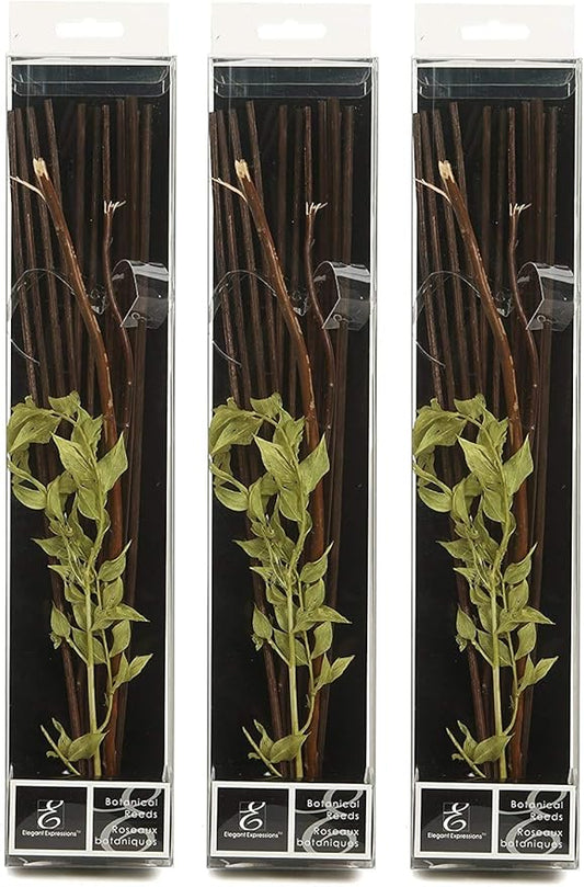 Aromatherapy Hosley's Set of 3 Botanical Diffuser Reeds - 12.5-Inch High Green/Brown for Home Decor, Bathroom Decor, Bathroom Accessories, Weddings, Meditation, Reiki