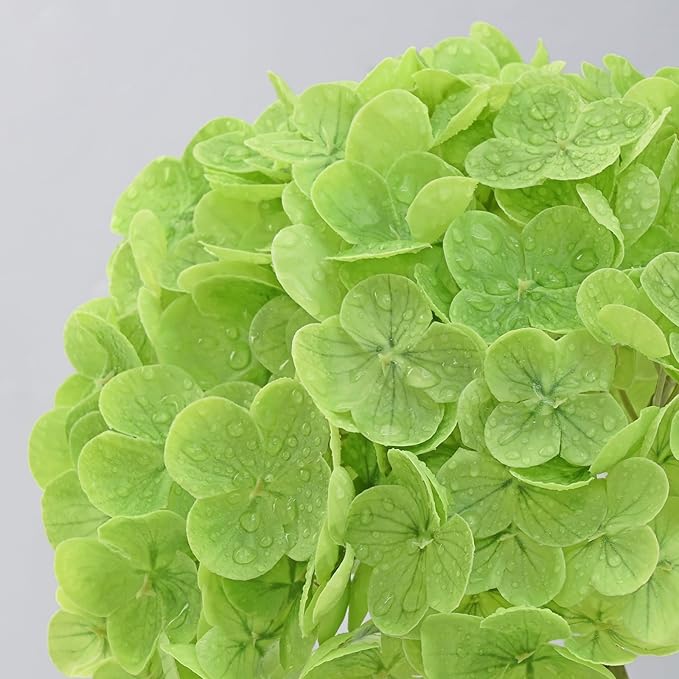 MARTINE MALL 3Pcs 21in Hydrangea Artificial Flowers, Latex Real Touch Hydrangeas Lifelike Large Hydrangea Flowers for Home Decor Party Arrangements Wedding Bouquets Centerpieces (Dark Green)